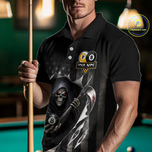 Load image into Gallery viewer, Grim Reaper 8 Ball &amp; 9 Ball US Flag Billiard Shirt For Men Custom Pool Team Jersey Polo &amp; 1/4 Zip TDM5639