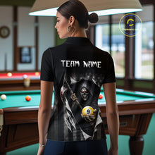 Load image into Gallery viewer, Grim Reaper 8 Ball &amp; 9 Ball US Flag Billiard Shirt For Women Custom Pool Team Jersey Polo &amp; 1/4 Zip TDM5639