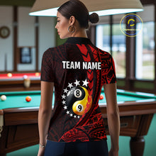 Load image into Gallery viewer, Custom Red Tribal 8 Ball &amp; 9 Ball Yin And Yang Billiard Shirt For Women, Funny Pool Team Jersey TDM5846