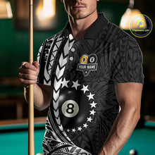 Load image into Gallery viewer, Custom White Black 8 Ball &amp; 9 Ball Tribal Billiard Shirt For Men, Funny Pool Team Jersey  TDM5847