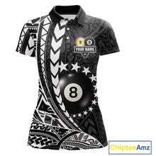 Load image into Gallery viewer, Custom White Black 8 Ball &amp; 9 Ball Tribal Billiard Shirt For Women, Funny Pool Team Jersey  TDM5847