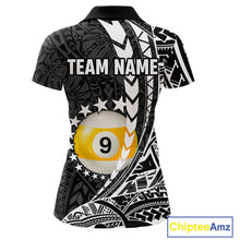 Load image into Gallery viewer, Custom White Black 8 Ball &amp; 9 Ball Tribal Billiard Shirt For Women, Funny Pool Team Jersey  TDM5847