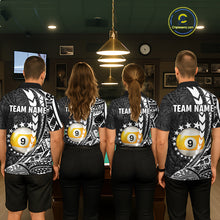 Load image into Gallery viewer, Custom White Black 8 Ball &amp; 9 Ball Tribal Billiard Shirt For Women, Funny Pool Team Jersey  TDM5847