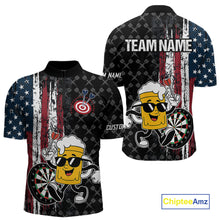 Load image into Gallery viewer, Funny Beer Grunge American Flag Darts Shirt For Men Custom Patriotic Darts Team Jersey TDM5364