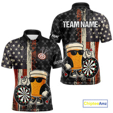 Load image into Gallery viewer, Funny Beer Vintage American Flag Darts Shirt For Men Custom Patriotic Darts Team Jersey TDM5365