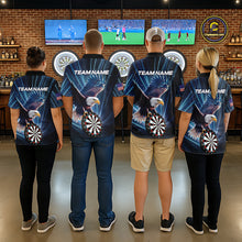 Load image into Gallery viewer, Personalized Eagle Lightning Blue Darts Shirt For Women Custom Darts Jersey Team Polo &amp; 1/4 Zip TDM5376