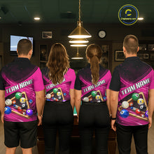 Load image into Gallery viewer, Pink And Black Billiard Jersey For Men Custom Pool Balls Billiard Team Shirt Polo &amp; 1/4 Zip TDM6329