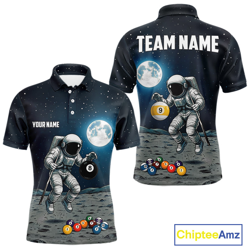 Funny Astronaut 8 Ball & 9 Ball Billiard Shirts For Men Custom Billiard Team Jersey, Pool Gifts TDM7508