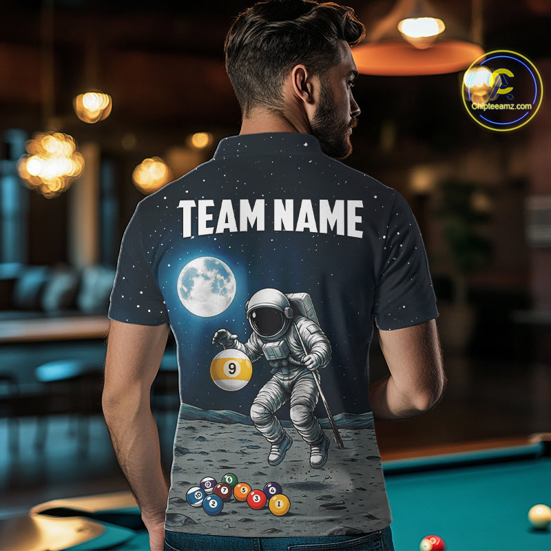 Funny Astronaut 8 Ball & 9 Ball Billiard Shirts For Men Custom Billiard Team Jersey, Pool Gifts TDM7508