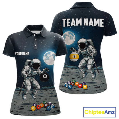 Funny Astronaut 8 Ball & 9 Ball Billiard Shirts For Women Custom Billiard Team Jersey, Pool Gifts TDM7508