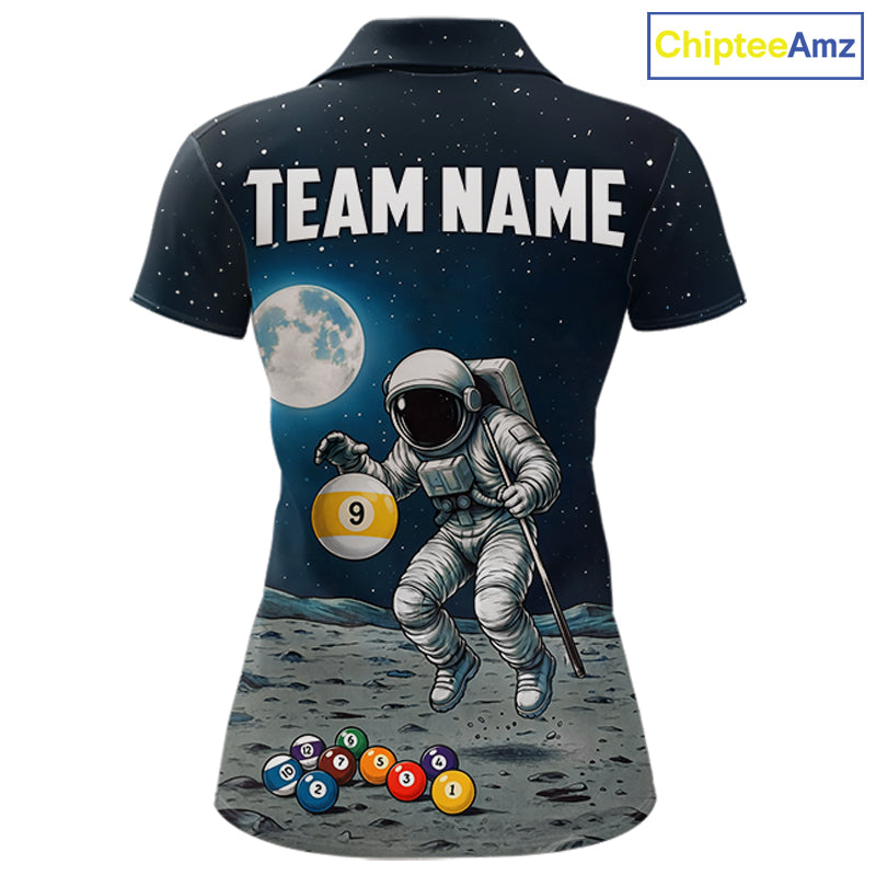 Funny Astronaut 8 Ball & 9 Ball Billiard Shirts For Women Custom Billiard Team Jersey, Pool Gifts TDM7508