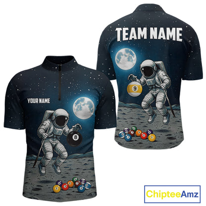 Funny Astronaut 8 Ball & 9 Ball Billiard Shirts For Men Custom Billiard Team Jersey, Pool Gifts TDM7508