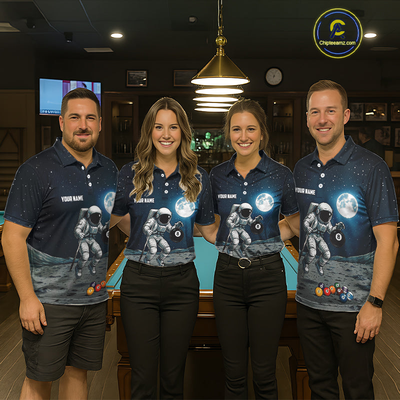 Funny Astronaut 8 Ball & 9 Ball Billiard Shirts For Men Custom Billiard Team Jersey, Pool Gifts TDM7508