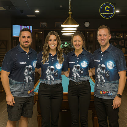 Funny Astronaut 8 Ball & 9 Ball Billiard Shirts For Men Custom Billiard Team Jersey, Pool Gifts TDM7508