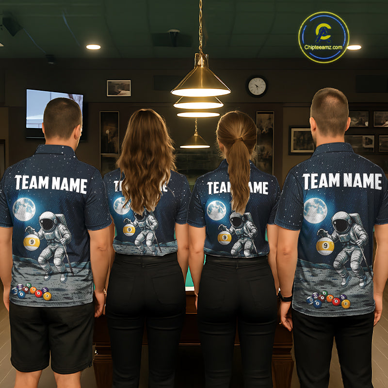 Funny Astronaut 8 Ball & 9 Ball Billiard Shirts For Men Custom Billiard Team Jersey, Pool Gifts TDM7508
