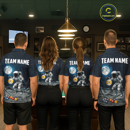 Funny Astronaut 8 Ball & 9 Ball Billiard Shirts For Men Custom Billiard Team Jersey, Pool Gifts TDM7508
