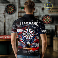 Load image into Gallery viewer, Personalized Dartboard Eagle American Flag Darts Shirt For Men, Patriotic Darts Team Jersey TDM5225