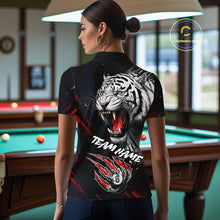Load image into Gallery viewer, Personalized Tiger 8 Ball Pool Billiard Shirt For Women, Billiard Team Jersey Polo &amp; 1/4 Zip |Red TDM5495