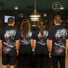 Load image into Gallery viewer, Personalized Tiger 8 Ball Pool Billiard Shirt For Men, Billiard Team Jersey Polo &amp; 1/4 Zip |Red TDM5495