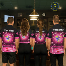 Load image into Gallery viewer, Black And Pink 8 Ball Pool Heart Billiard Shirt For Men Custom Valentine Billiard Gifts TDM5748