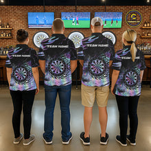 Load image into Gallery viewer, Holographic Flaming Dartboard Custom Darts Shirt For Women, Darts Jersey Team Polo &amp; 1/4 Zip TDM5502