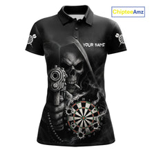 Load image into Gallery viewer, Funny Grim Reaper Smoke Darts Shirt For Women Custom Darts Jersey Team Polo &amp; 1/4 Zip TDM5758