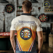 Load image into Gallery viewer, Funny Yellow Angry Beer Darts Shirt For Men Custom Darts Jersey Team Polo &amp; Quarter Zip TDM5569
