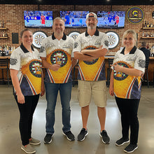 Load image into Gallery viewer, Funny Yellow Angry Beer Darts Shirt For Women Custom Darts Jersey Team Polo &amp; Quarter Zip TDM5569