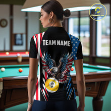 Load image into Gallery viewer, American Flag Eagle 8 Ball &amp; 9 Ball Billiard Shirt For Women Custom Patriotic Pool Team Jersey TDM5314