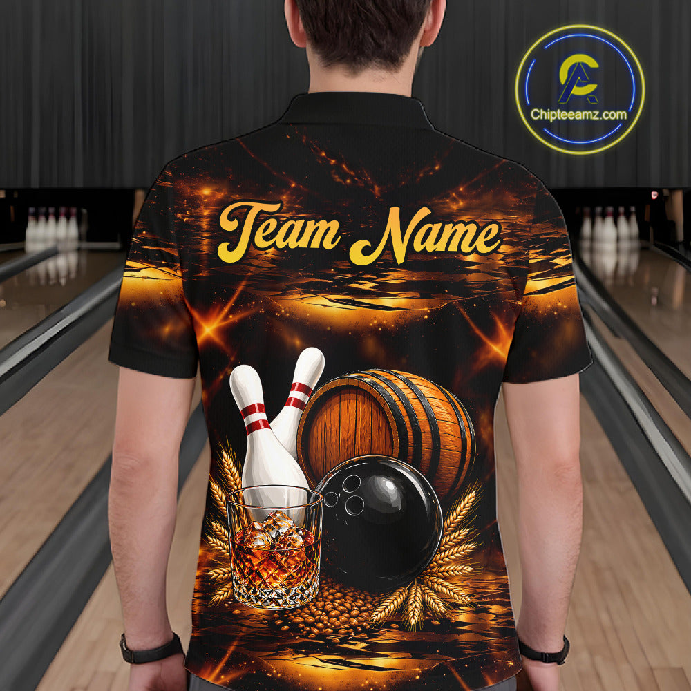 Personalized Vintage Bourbon Bowling Shirt For Men, Funny Bowling Jersey Team Polo & 1/4 Zip TDM6420