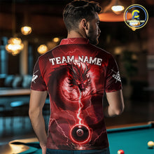 Load image into Gallery viewer, Red 8 Ball Lightning Dragon Billiard Jersey For Men Custom Pool Team Shirt Polo &amp; 1/4 Zip TDM5116