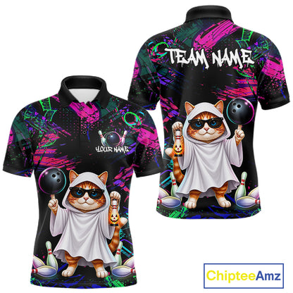 Personalized Funny Cat Graffiti Bowling Jersey For Men Custom Halloween Bowling Team Shirts TDM7403
