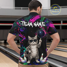 Load image into Gallery viewer, Personalized Funny Cat Graffiti Bowling Shirt For Men Custom Bowling Jersey Team Polo &amp; 1/4 Zip TDM6456
