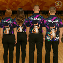 Load image into Gallery viewer, Personalized Funny Cat Graffiti Bowling Jersey For Women Custom Bowling Team Shirts Polo &amp; 1/4 Zip TDM6457