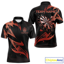 Load image into Gallery viewer, Black And Red Dartboard Tribal Darts Polo &amp; 1/4 Zip Custom Darts Shirt For Men, Darts Team Jersey TDM5367