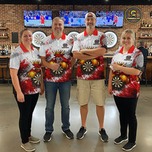 Load image into Gallery viewer, Personalized Black And Red Grunge Bull Darts Shirt For Women Custom Darts Jersey Team Polo &amp; 1/4 Zip TDM5648