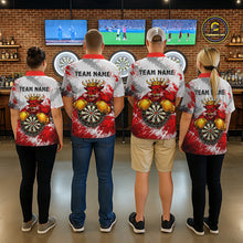 Load image into Gallery viewer, Personalized Black And Red Grunge Bull Darts Shirt For Women Custom Darts Jersey Team Polo &amp; 1/4 Zip TDM5648