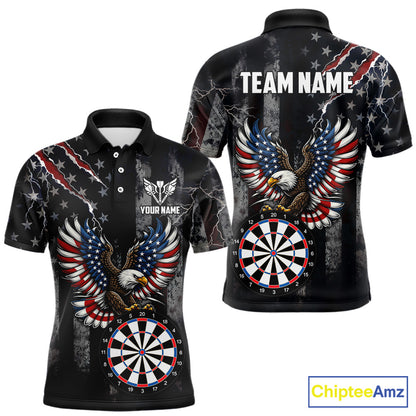Vintage American Flag Eagle Patriotic Darts Shirt For Men Custom Darts League Team Jersey TDM7789