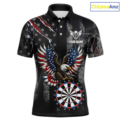 Vintage American Flag Eagle Patriotic Darts Shirt For Men Custom Darts League Team Jersey TDM7789