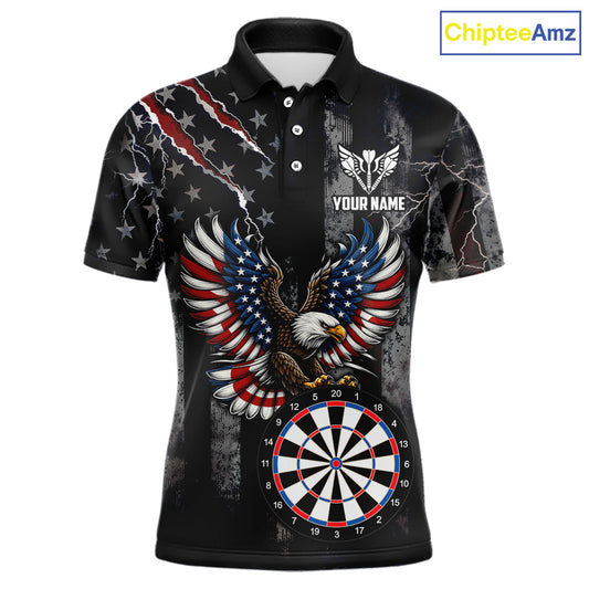 Vintage American Flag Eagle Patriotic Darts Shirt For Men Custom Darts League Team Jersey TDM7789