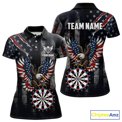 Vintage American Flag Eagle Patriotic Darts Shirt For Women Custom Darts League Team Jersey TDM7789