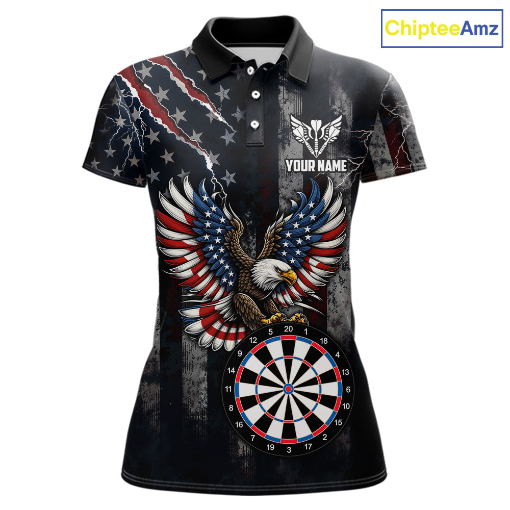 Vintage American Flag Eagle Patriotic Darts Shirt For Women Custom Darts League Team Jersey TDM7789