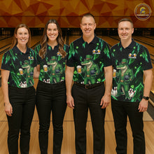 Load image into Gallery viewer, Custom Green St Patricks Alligator Bowling Shirt For Women, Lucky Bowling Team Jersey Polo &amp; 1/4 Zip TDM6266