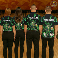 Load image into Gallery viewer, Custom Green St Patricks Alligator Bowling Shirt For Women, Lucky Bowling Team Jersey Polo &amp; 1/4 Zip TDM6266