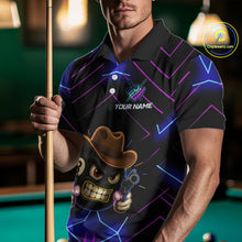 Load image into Gallery viewer, Funny Neon 8 Ball Pool Billiard Shirt For Men Custom Billiard Team Jersey Polo &amp; 1/4 Zip TDM5405