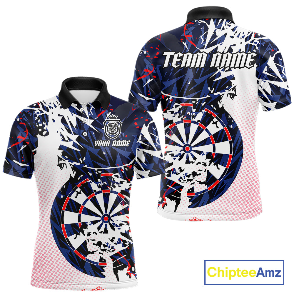 Personalized Paint Splash Darts Shirt For Men Custom Darts Jersey Team Polo & 1/4 Zip |Red TDM6063