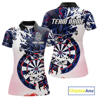 Personalized Paint Splash Darts Shirt For Women Custom Darts Jersey Team Polo & 1/4 Zip |Red TDM6063