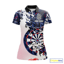Load image into Gallery viewer, Personalized Paint Splash Darts Shirt For Women Custom Darts Jersey Team Polo &amp; 1/4 Zip |Red TDM6063