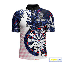 Load image into Gallery viewer, Personalized Paint Splash Darts Shirt For Men Custom Darts Jersey Team Polo &amp; 1/4 Zip |Red TDM6063