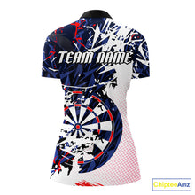 Load image into Gallery viewer, Personalized Paint Splash Darts Shirt For Women Custom Darts Jersey Team Polo &amp; 1/4 Zip |Red TDM6063